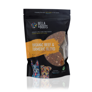 Picture of packaged Organic Beef &amp; Tumeric Blend.